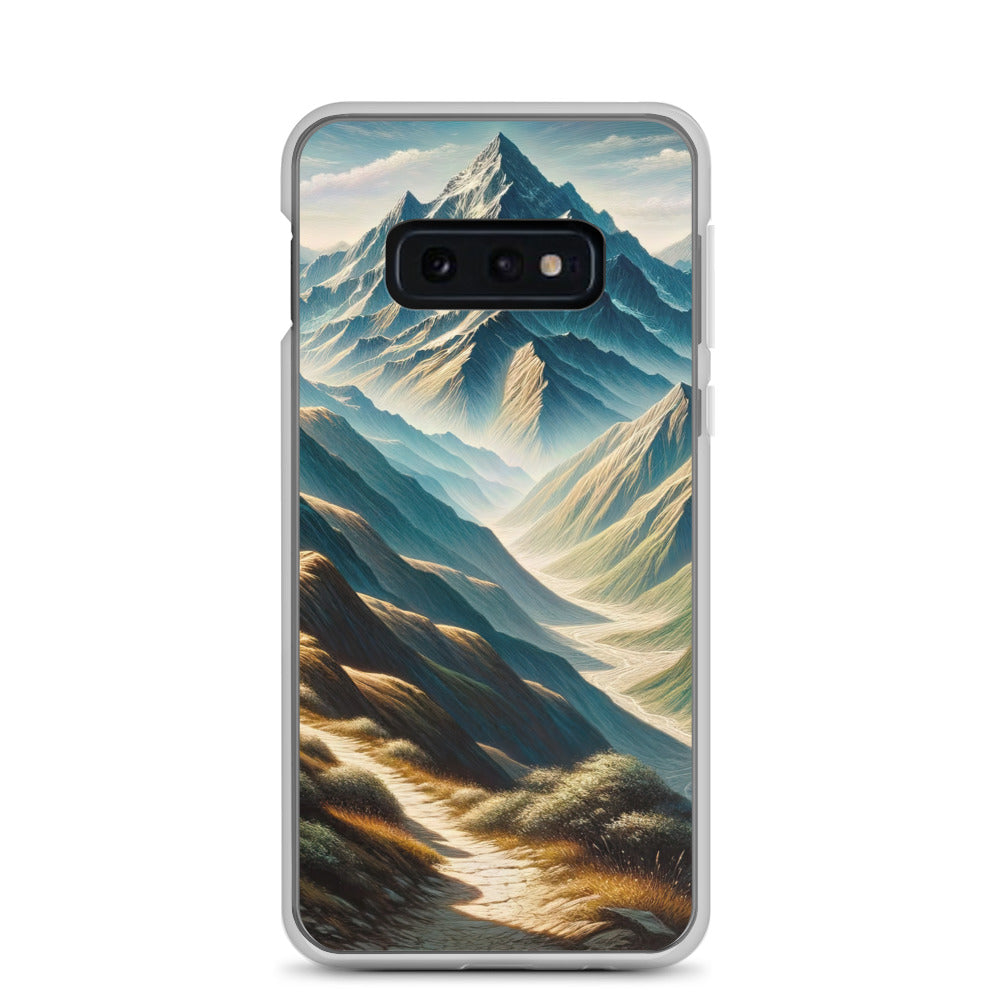 Berglandschaft: Acrylgemälde mit hervorgehobenem Pfad - Samsung Schutzhülle (durchsichtig) berge xxx yyy zzz Samsung Galaxy S10e