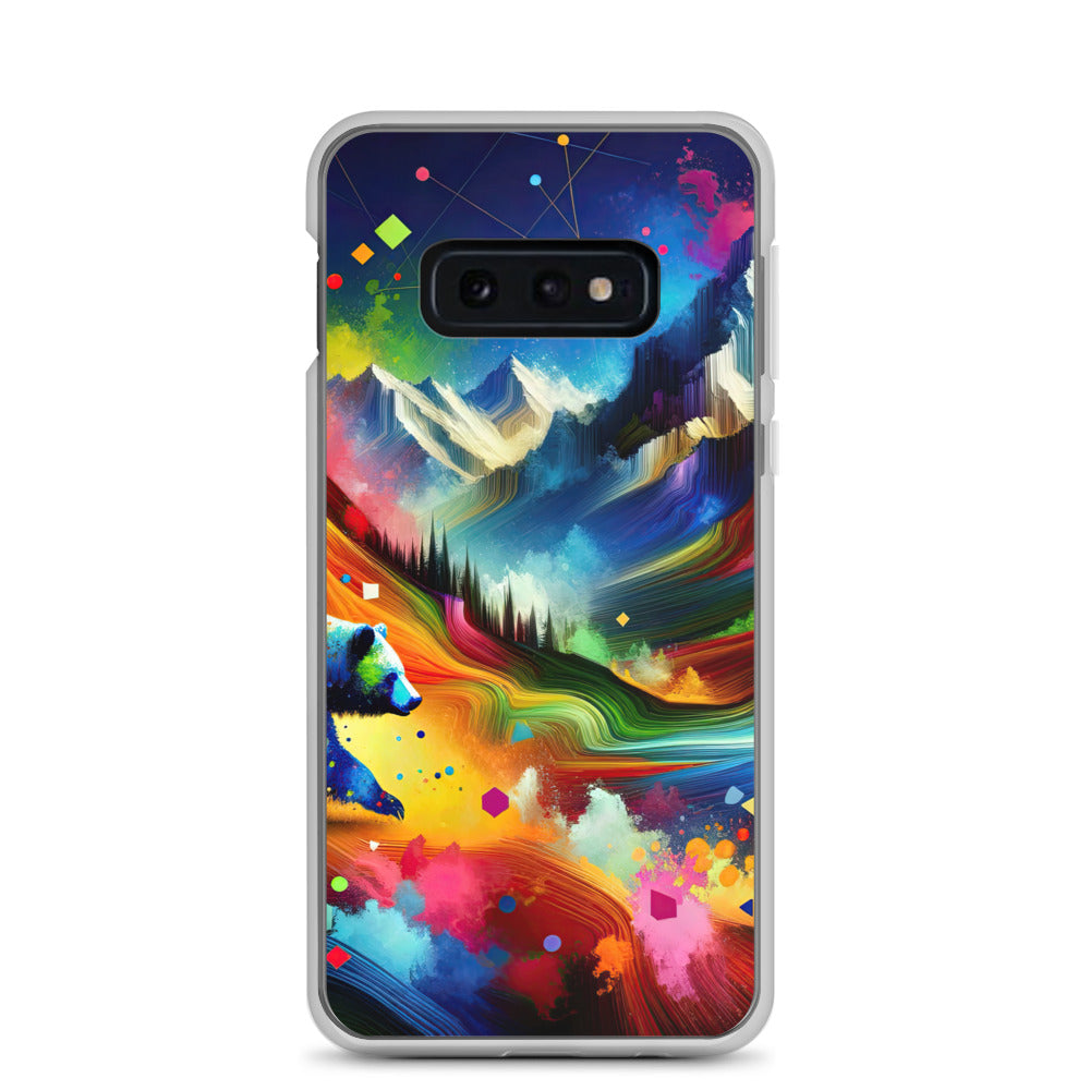 Neonfarbener Alpen Bär in abstrakten geometrischen Formen - Samsung Schutzhülle (durchsichtig) camping xxx yyy zzz Samsung Galaxy S10e