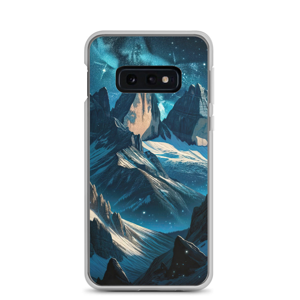 Fuchs in Alpennacht: Digitale Kunst der eisigen Berge im Mondlicht - Samsung Schutzhülle (durchsichtig) camping xxx yyy zzz Samsung Galaxy S10e