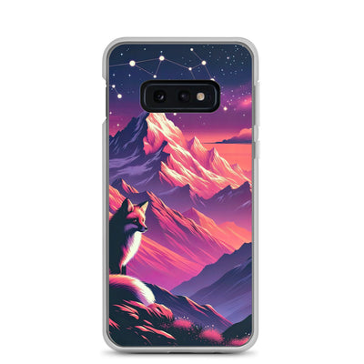 Fuchs im dramatischen Sonnenuntergang: Digitale Bergillustration in Abendfarben - Samsung Schutzhülle (durchsichtig) camping xxx yyy zzz Samsung Galaxy S10e
