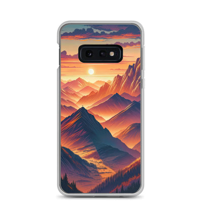 Dramatischer Alpen-Sonnenuntergang, Gipfelkreuz in Orange-Rosa - Samsung Schutzhülle (durchsichtig) berge xxx yyy zzz Samsung Galaxy S10e