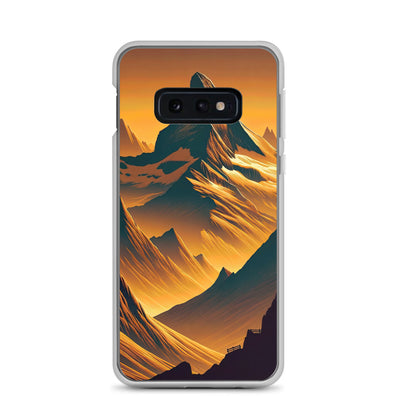 Fuchs in Alpen-Sonnenuntergang, goldene Berge und tiefe Täler - Samsung Schutzhülle (durchsichtig) camping xxx yyy zzz Samsung Galaxy S10e
