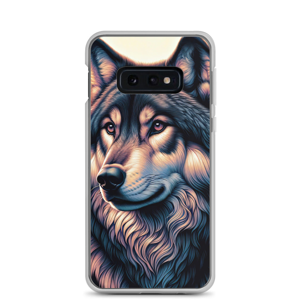 Majestätischer, glänzender Wolf in leuchtender Illustration (AN) - Samsung Schutzhülle (durchsichtig) xxx yyy zzz Samsung Galaxy S10e