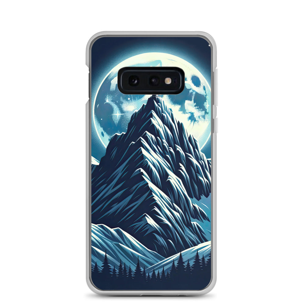 Mondnacht und Gipfelkreuz in den Alpen, glitzernde Schneegipfel - Samsung Schutzhülle (durchsichtig) berge xxx yyy zzz Samsung Galaxy S10e