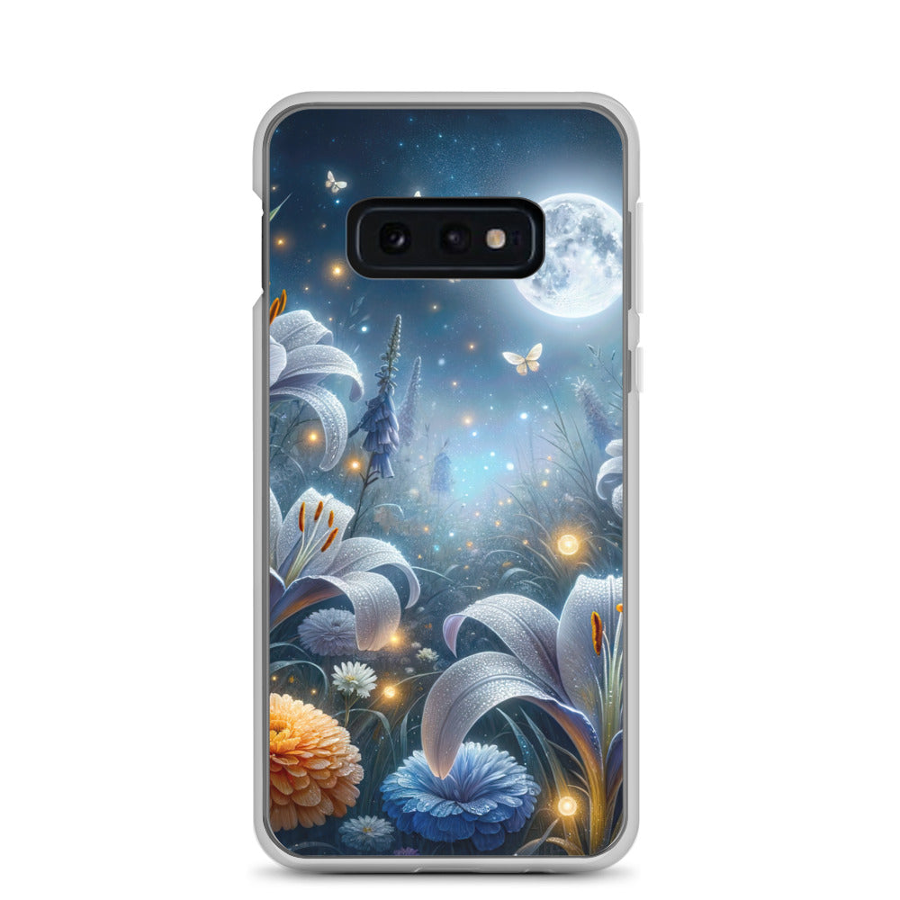 Ätherische Mondnacht auf blühender Wiese, silbriger Blumenglanz - Samsung Schutzhülle (durchsichtig) camping xxx yyy zzz Samsung Galaxy S10e