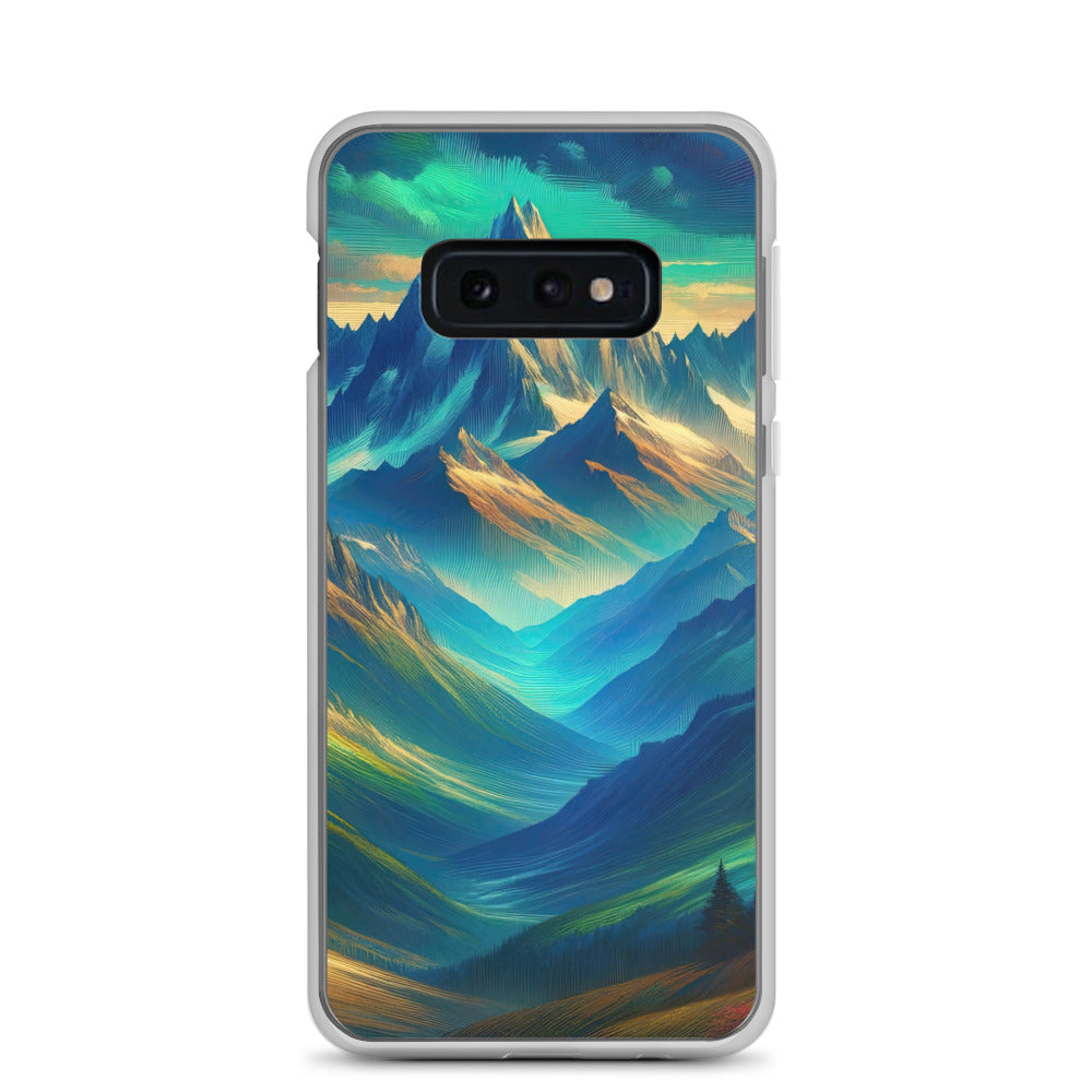 Atemberaubende alpine Komposition mit majestätischen Gipfeln und Tälern - Samsung Schutzhülle (durchsichtig) berge xxx yyy zzz Samsung Galaxy S10e
