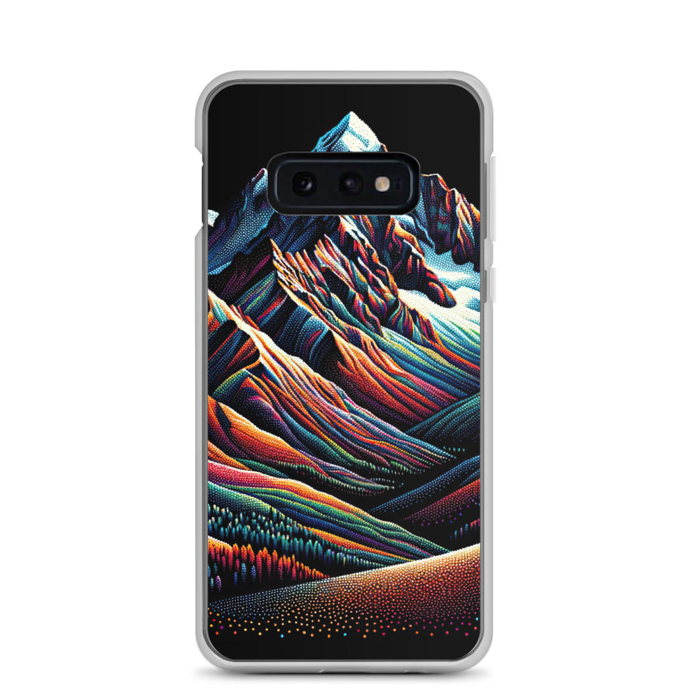Pointillistische Darstellung der Alpen, Farbpunkte formen die Landschaft - Samsung Schutzhülle (durchsichtig) berge xxx yyy zzz Samsung Galaxy S10e