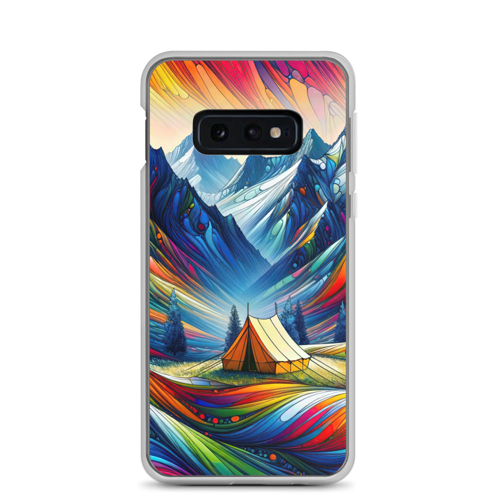 Surreale Alpen in abstrakten Farben, dynamische Formen der Landschaft - Samsung Schutzhülle (durchsichtig) camping xxx yyy zzz Samsung Galaxy S10e