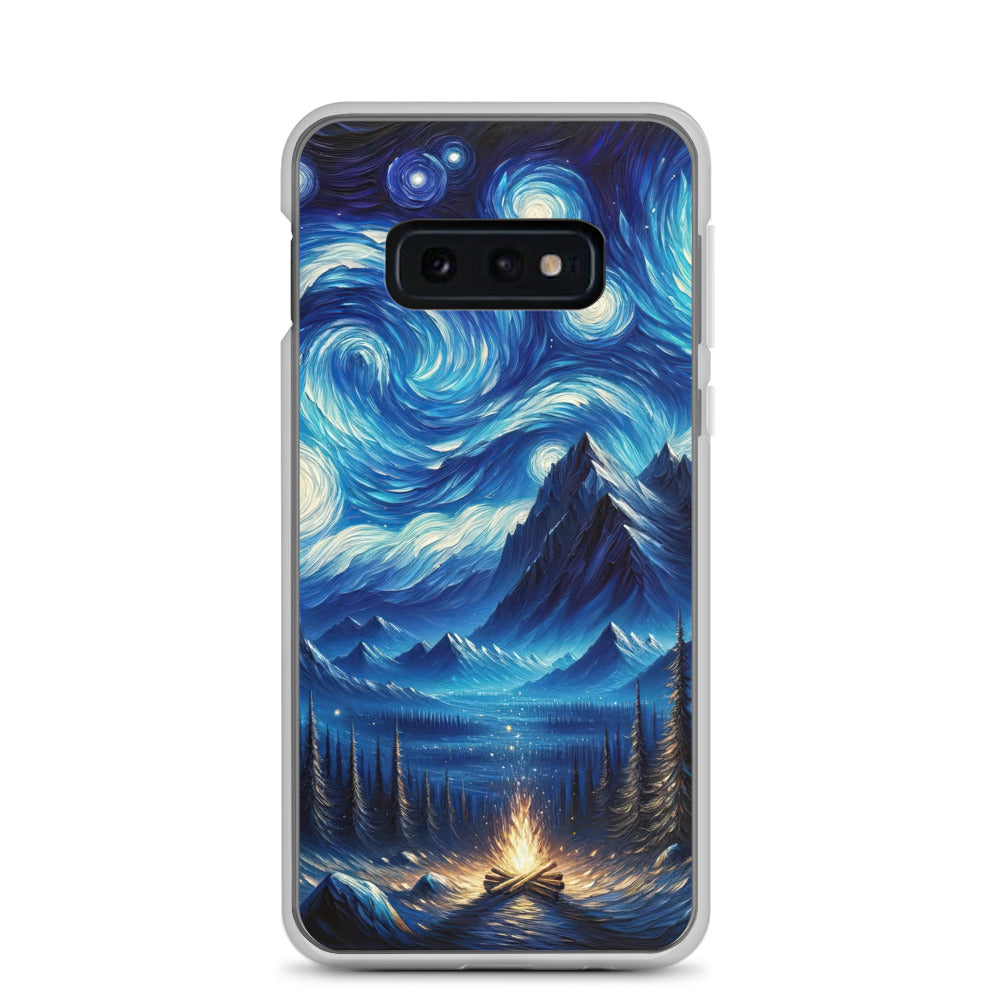 Sternennacht-Stil Ölgemälde der Alpen, himmlische Wirbelmuster - Samsung Schutzhülle (durchsichtig) berge xxx yyy zzz Samsung Galaxy S10e