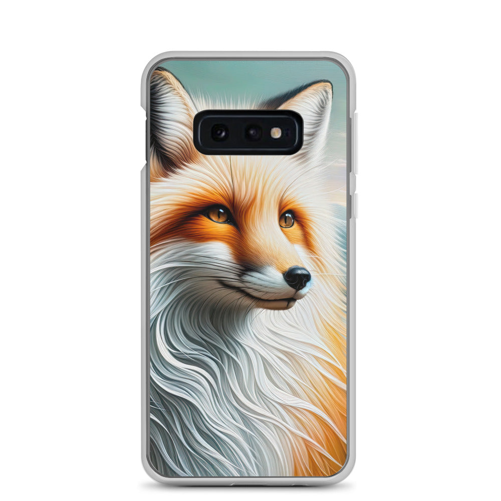 Ölgemälde eines anmutigen, intelligent blickenden Fuchses in Orange-Weiß - Samsung Schutzhülle (durchsichtig) camping xxx yyy zzz Samsung Galaxy S10e