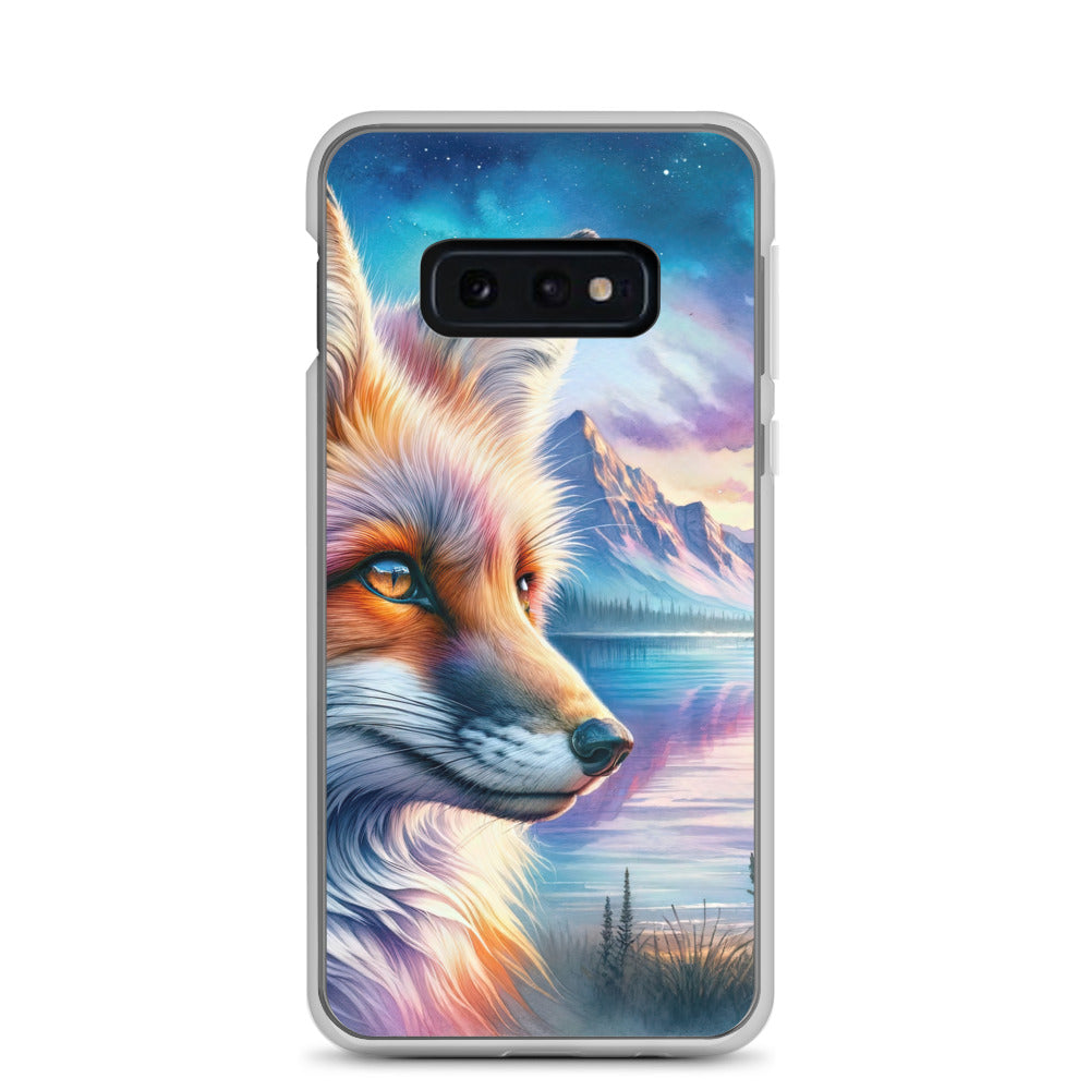 Aquarellporträt eines Fuchses im Dämmerlicht am Bergsee - Samsung Schutzhülle (durchsichtig) camping xxx yyy zzz Samsung Galaxy S10e