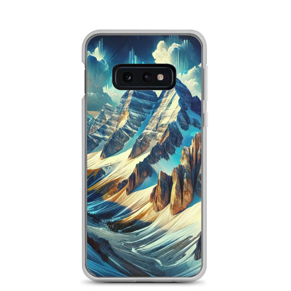 Majestätische Alpen in zufällig ausgewähltem Kunststil - Samsung Schutzhülle (durchsichtig) berge xxx yyy zzz Samsung Galaxy S10e
