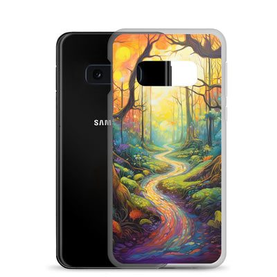 Wald und Wanderweg - Bunte, farbenfrohe Malerei - Samsung Schutzhülle (durchsichtig) camping xxx