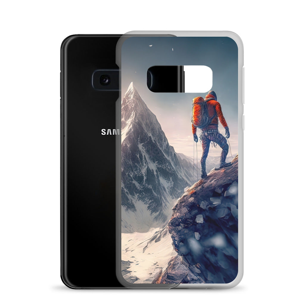 Bergsteiger auf Berg - Epische Malerei - Samsung Schutzhülle (durchsichtig) klettern xxx