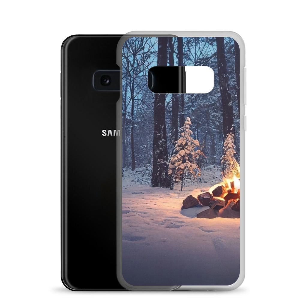 Lagerfeuer im Winter - Camping Foto - Samsung Schutzhülle (durchsichtig) camping xxx