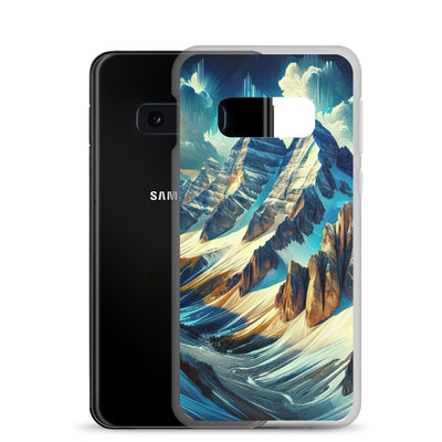 Majestätische Alpen in zufällig ausgewähltem Kunststil - Samsung Schutzhülle (durchsichtig) berge xxx yyy zzz