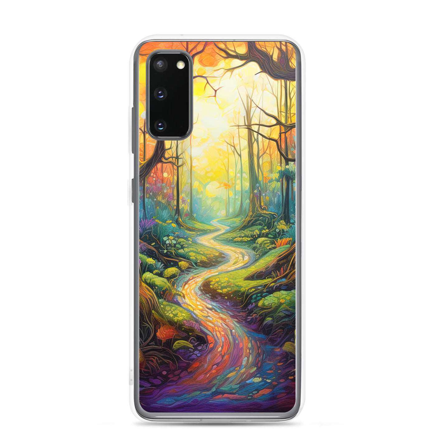Wald und Wanderweg - Bunte, farbenfrohe Malerei - Samsung Schutzhülle (durchsichtig) camping xxx Samsung Galaxy S20