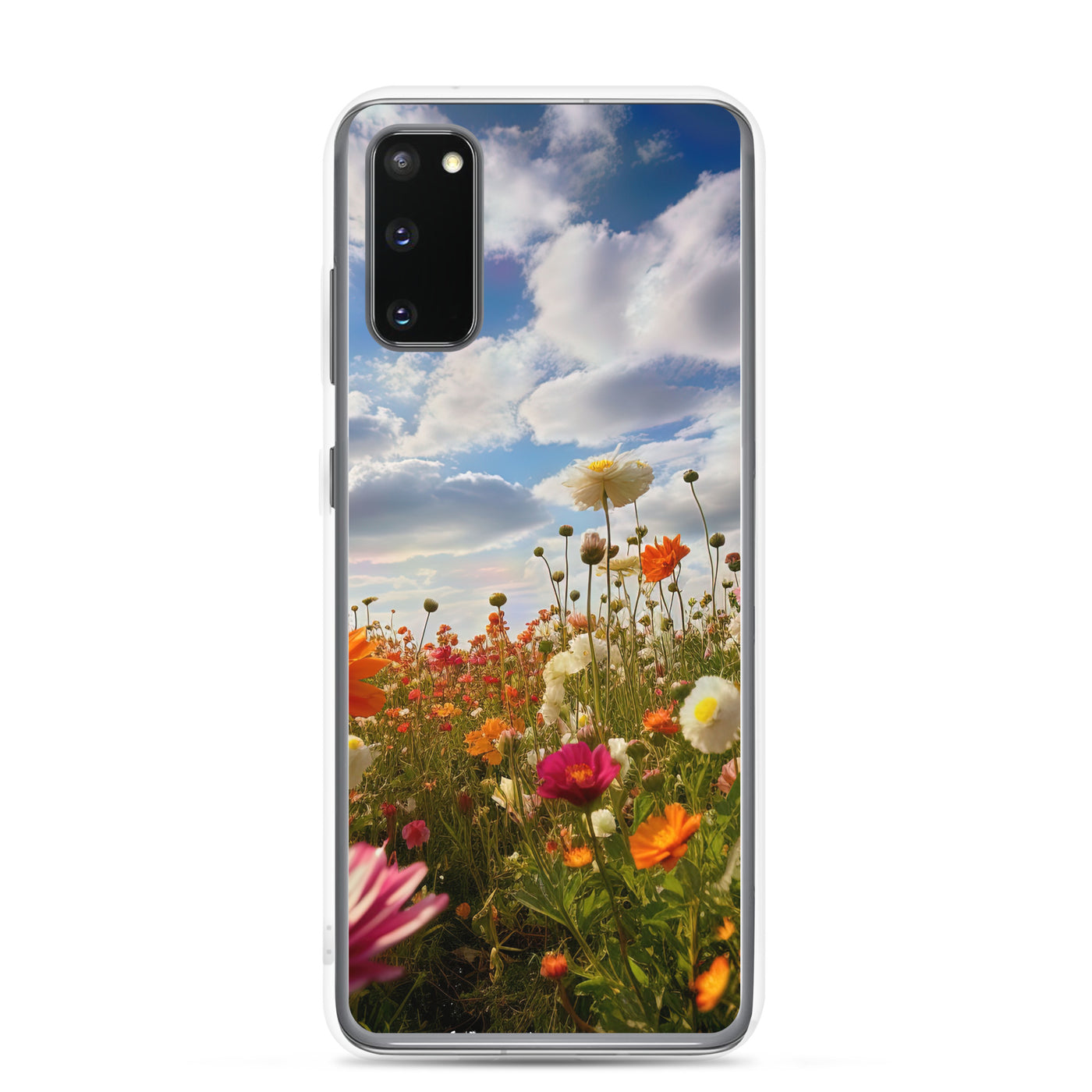 Blumenfeld und Sonnenschein - Samsung Schutzhülle (durchsichtig) camping xxx Samsung Galaxy S20