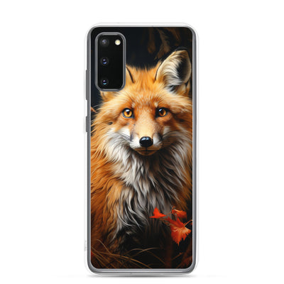 Fuchs Porträt und Herbstblätter - Malerei - Samsung Schutzhülle (durchsichtig) camping xxx Samsung Galaxy S20