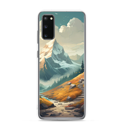 Berge, Wald und Wanderweg - Malerei - Samsung Schutzhülle (durchsichtig) berge xxx Samsung Galaxy S20