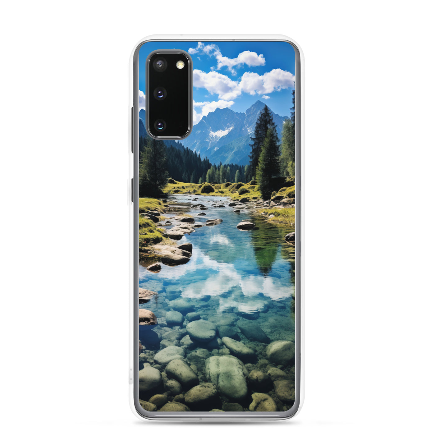 Österreichische Alpen und steiniger Bach - Samsung Schutzhülle (durchsichtig) berge xxx Samsung Galaxy S20