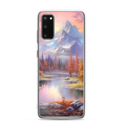 Landschaftsmalerei - Berge, Bäume, Bergsee und Herbstfarben - Samsung Schutzhülle (durchsichtig) berge xxx Samsung Galaxy S20