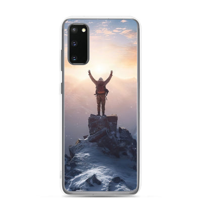 Mann auf der Spitze eines Berges - Landschaftsmalerei - Samsung Schutzhülle (durchsichtig) berge xxx Samsung Galaxy S20