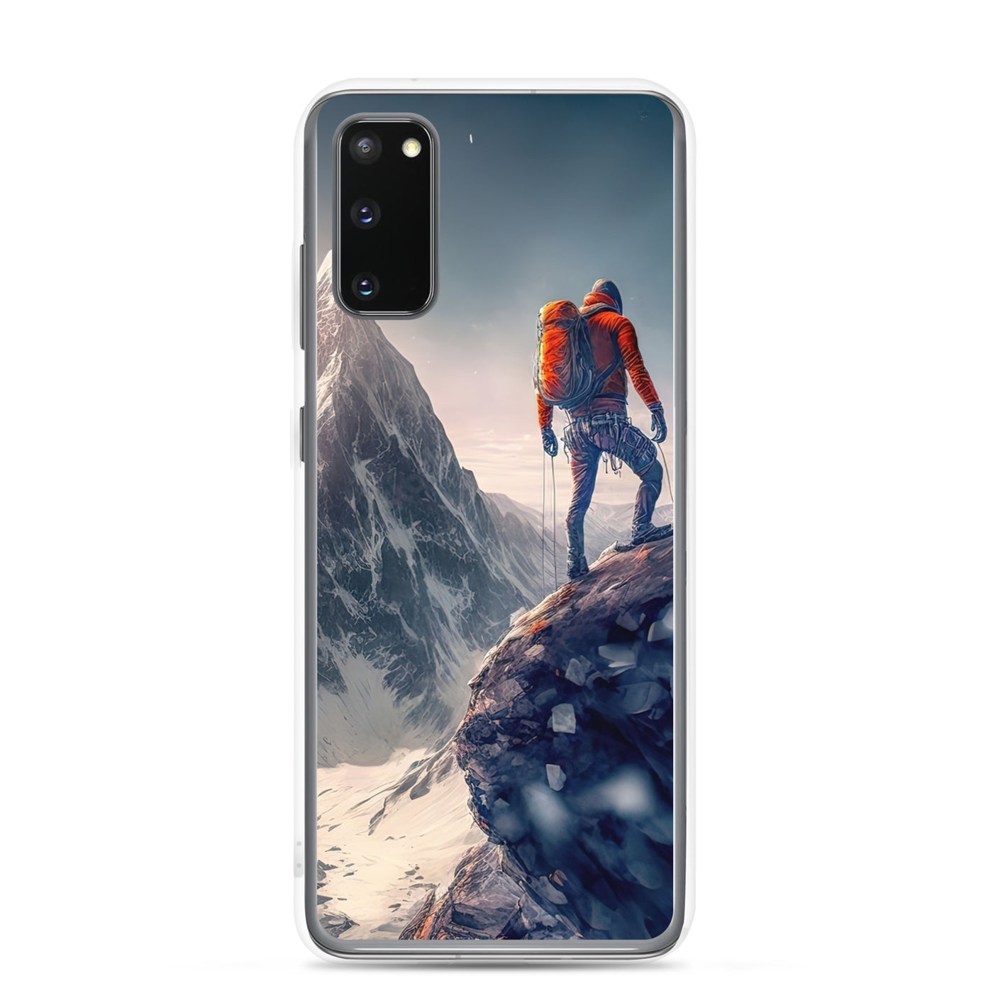 Bergsteiger auf Berg - Epische Malerei - Samsung Schutzhülle (durchsichtig) klettern xxx Samsung Galaxy S20