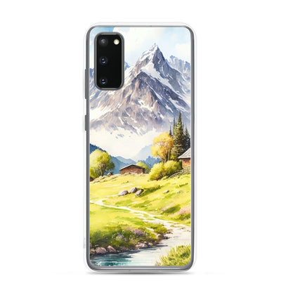Epische Berge und Berghütte - Landschaftsmalerei - Samsung Schutzhülle (durchsichtig) berge xxx Samsung Galaxy S20