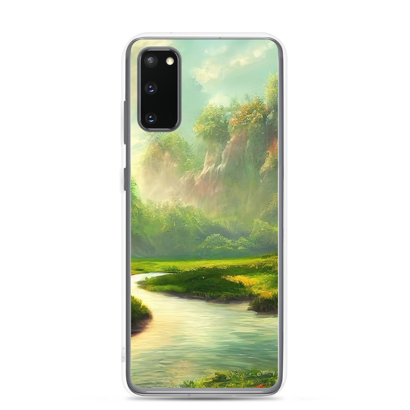 Bach im tropischen Wald - Landschaftsmalerei - Samsung Schutzhülle (durchsichtig) camping xxx Samsung Galaxy S20