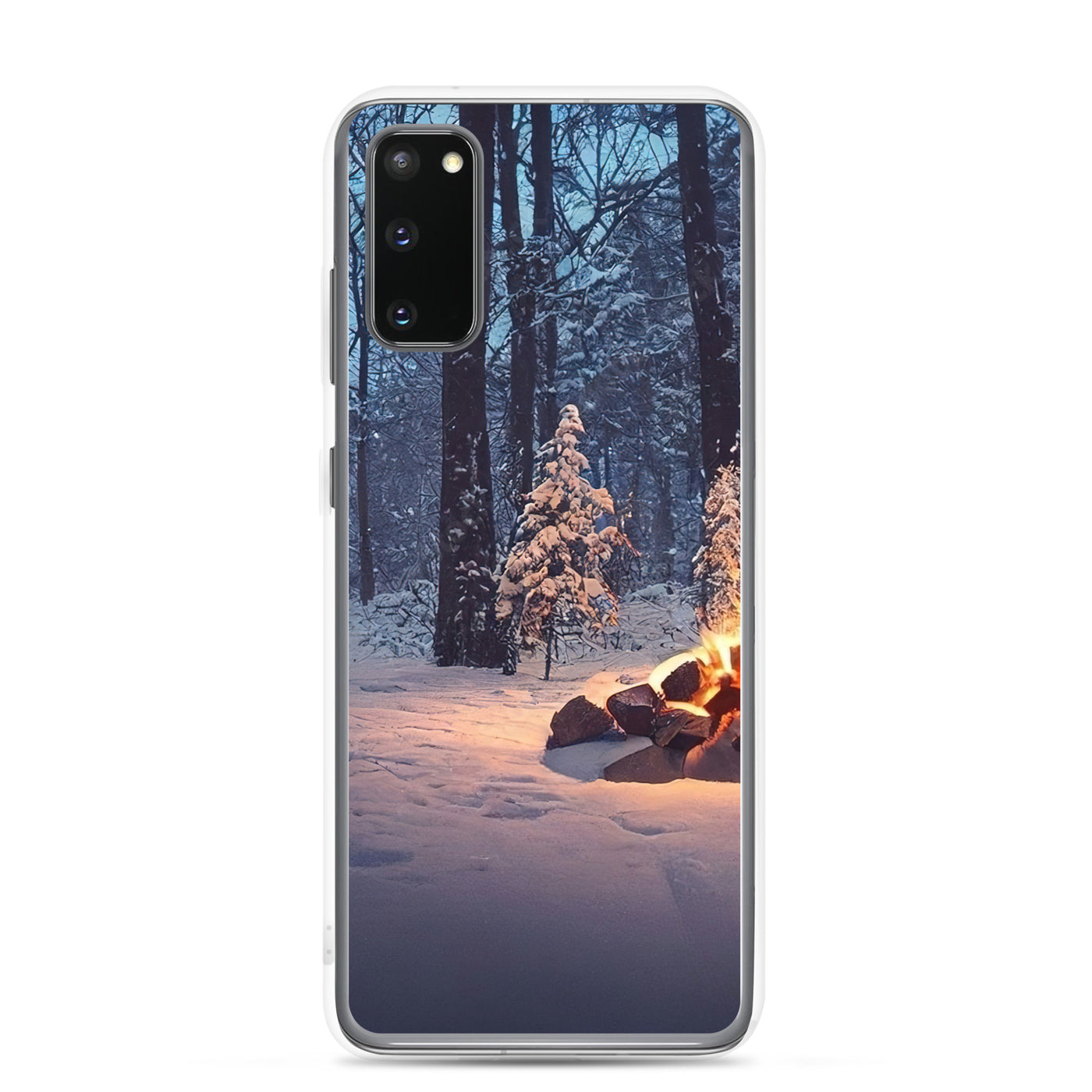 Lagerfeuer im Winter - Camping Foto - Samsung Schutzhülle (durchsichtig) camping xxx Samsung Galaxy S20