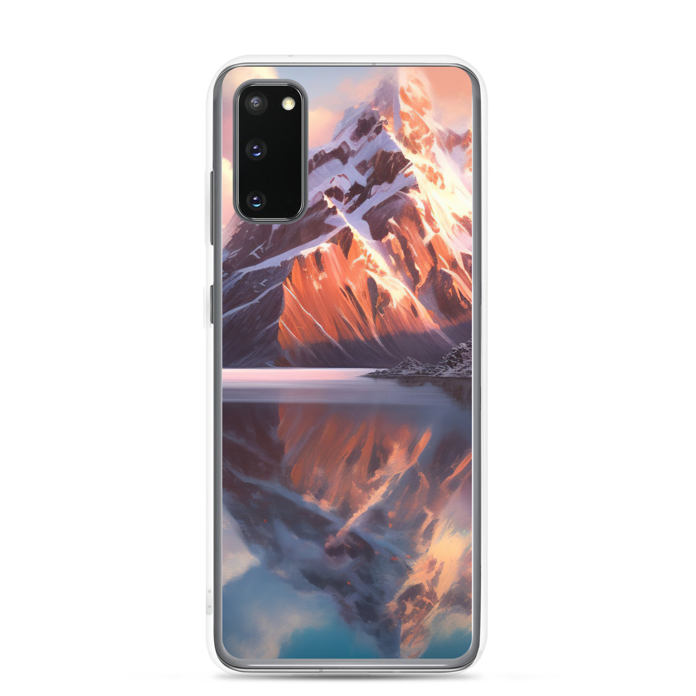 Berg und Bergsee - Landschaftsmalerei - Samsung Schutzhülle (durchsichtig) berge xxx Samsung Galaxy S20