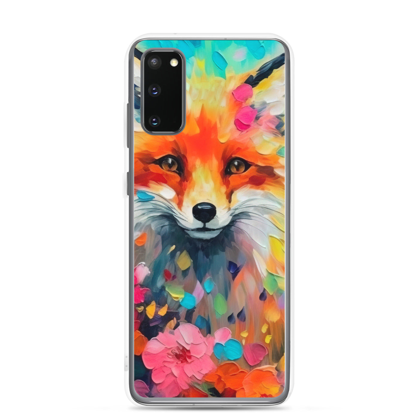 Schöner Fuchs im Blumenfeld - Farbige Malerei - Samsung Schutzhülle (durchsichtig) camping xxx Samsung Galaxy S20
