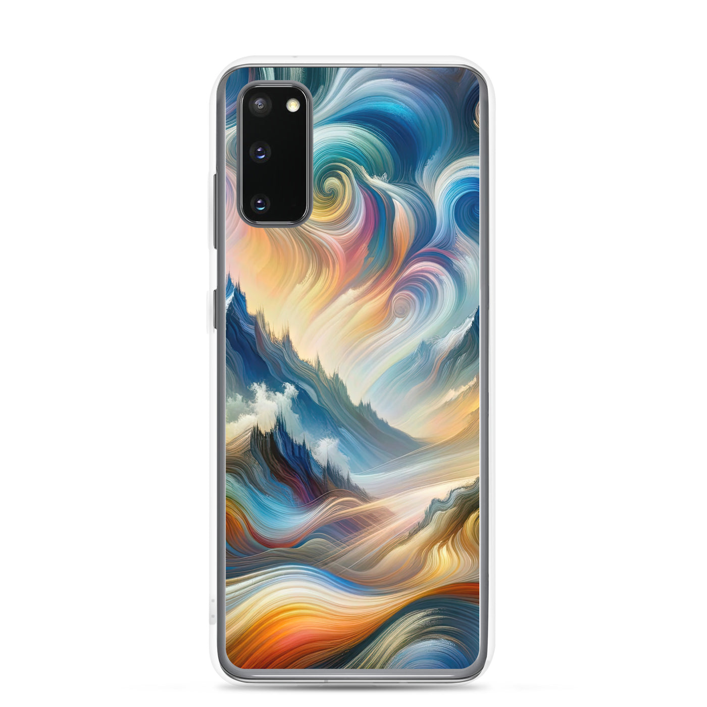 Ätherische schöne Alpen in lebendigen Farbwirbeln - Abstrakte Berge - Samsung Schutzhülle (durchsichtig) berge xxx yyy zzz Samsung Galaxy S20