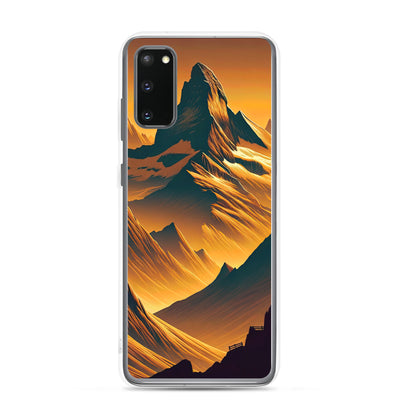 Fuchs in Alpen-Sonnenuntergang, goldene Berge und tiefe Täler - Samsung Schutzhülle (durchsichtig) camping xxx yyy zzz Samsung Galaxy S20