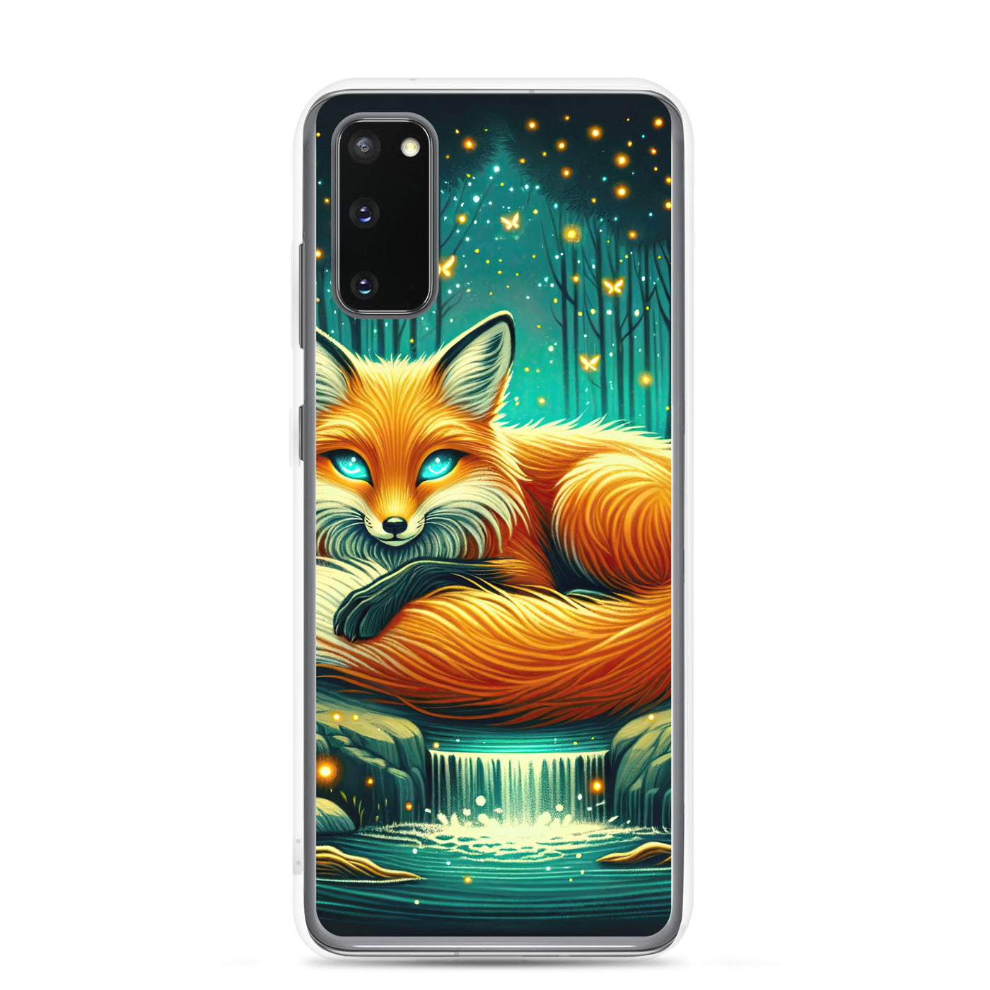 Bezaubernder Fuchs auf erleuchteter mystischer Waldlichtung - Samsung Schutzhülle (durchsichtig) camping xxx yyy zzz Samsung Galaxy S20