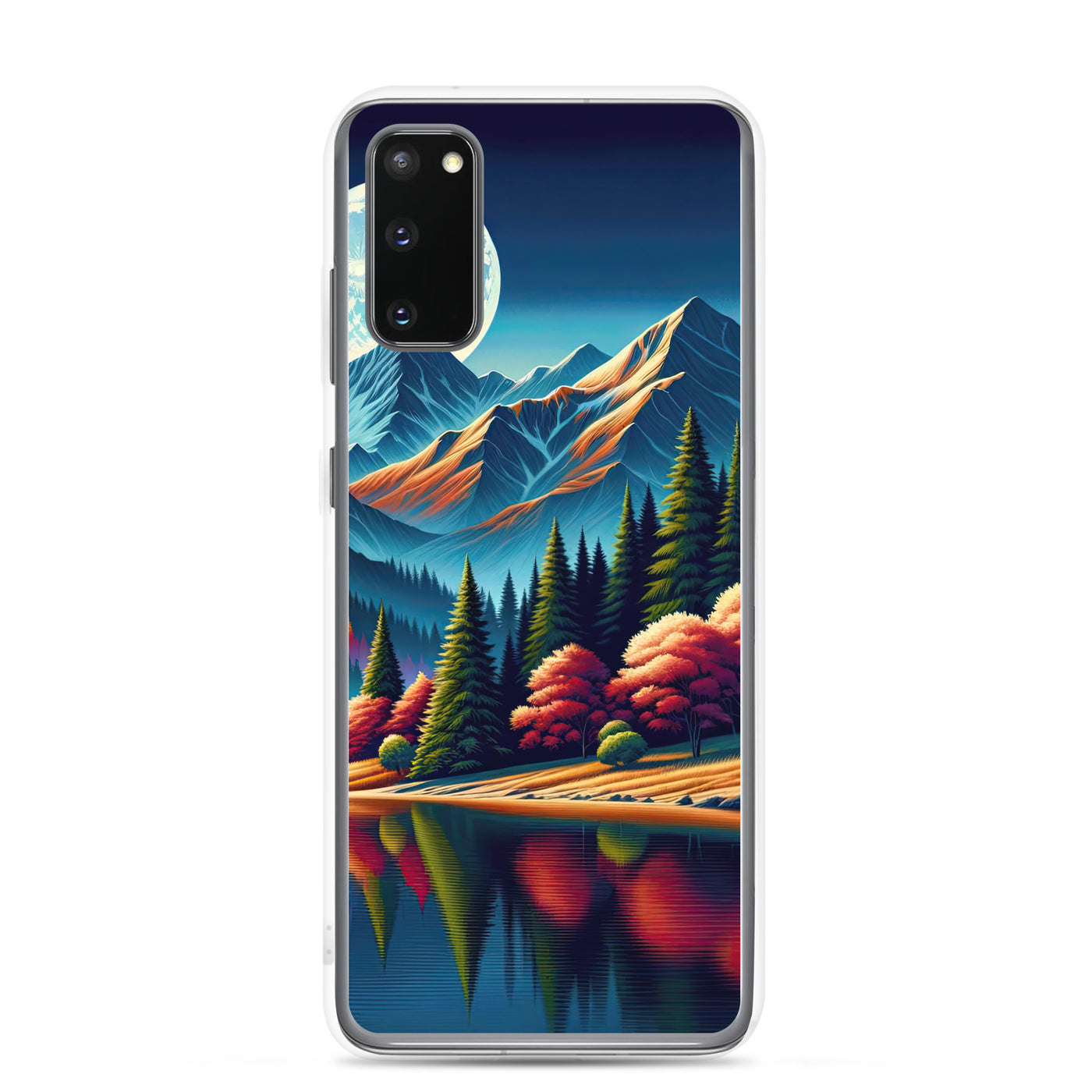 Ruhiger Herbstabend in den Alpen, grün-rote Berge - Samsung Schutzhülle (durchsichtig) berge xxx yyy zzz Samsung Galaxy S20