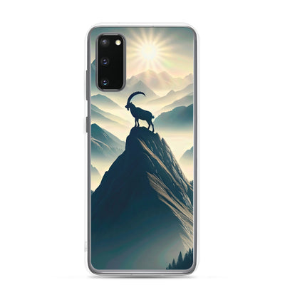 Morgendlicher Steinbock auf Alpengipfel, steile Berghänge - Samsung Schutzhülle (durchsichtig) berge xxx yyy zzz Samsung Galaxy S20