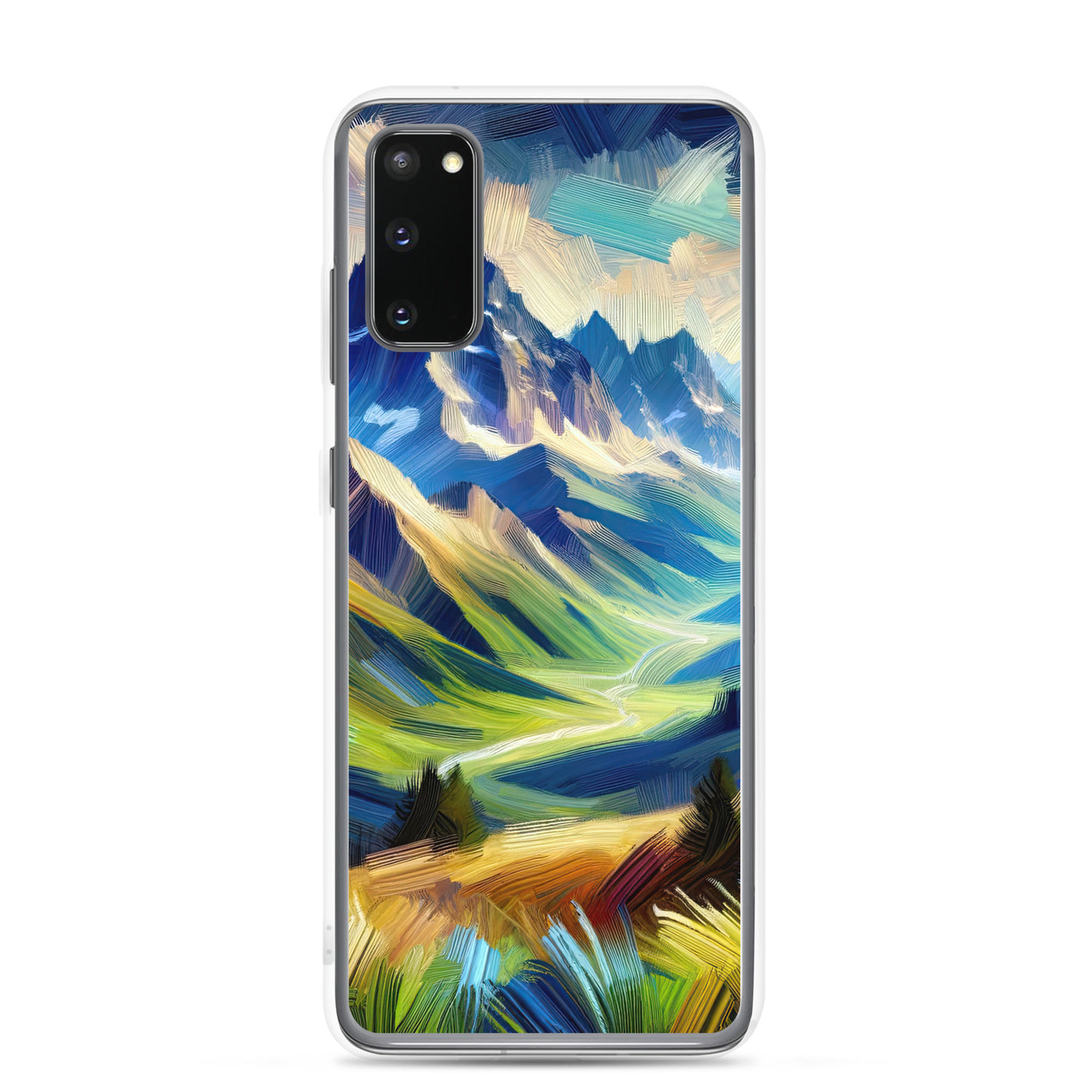 Impressionistische Alpen, lebendige Farbtupfer und Lichteffekte - Samsung Schutzhülle (durchsichtig) berge xxx yyy zzz Samsung Galaxy S20