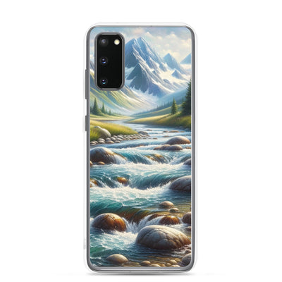 Ölgemälde eines Gebirgsbachs durch felsige Landschaft - Samsung Schutzhülle (durchsichtig) berge xxx yyy zzz Samsung Galaxy S20