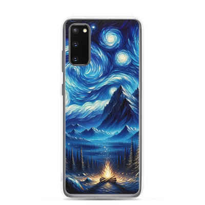 Sternennacht-Stil Ölgemälde der Alpen, himmlische Wirbelmuster - Samsung Schutzhülle (durchsichtig) berge xxx yyy zzz Samsung Galaxy S20