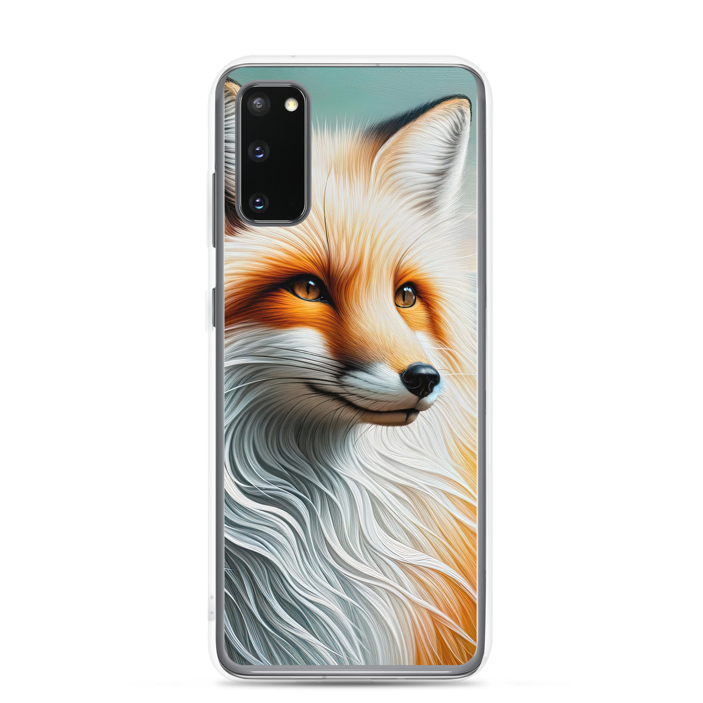 Ölgemälde eines anmutigen, intelligent blickenden Fuchses in Orange-Weiß - Samsung Schutzhülle (durchsichtig) camping xxx yyy zzz Samsung Galaxy S20
