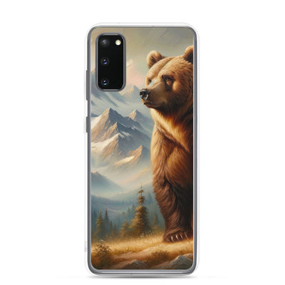 Ölgemälde eines königlichen Bären vor der majestätischen Alpenkulisse - Samsung Schutzhülle (durchsichtig) camping xxx yyy zzz Samsung Galaxy S20