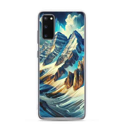 Majestätische Alpen in zufällig ausgewähltem Kunststil - Samsung Schutzhülle (durchsichtig) berge xxx yyy zzz Samsung Galaxy S20