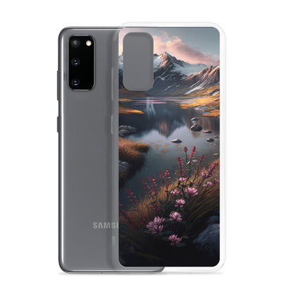 Berge, Bergsee und Blumen - Samsung Schutzhülle (durchsichtig) berge xxx