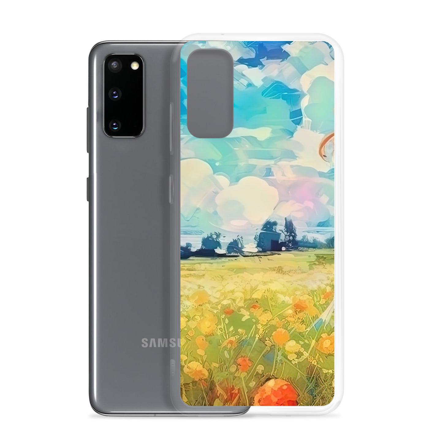 Dame mit Hut im Feld mit Blumen - Landschaftsmalerei - Samsung Schutzhülle (durchsichtig) camping xxx