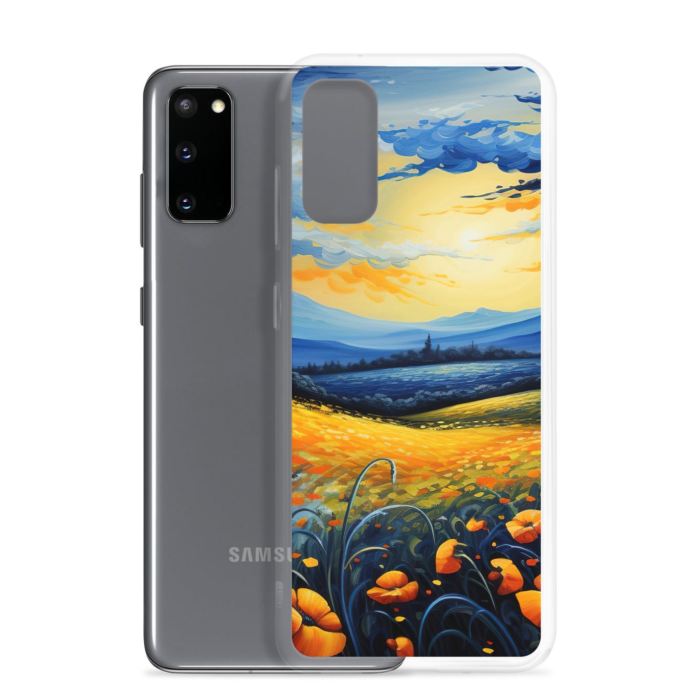 Berglandschaft mit schönen gelben Blumen - Landschaftsmalerei - Samsung Schutzhülle (durchsichtig) berge xxx
