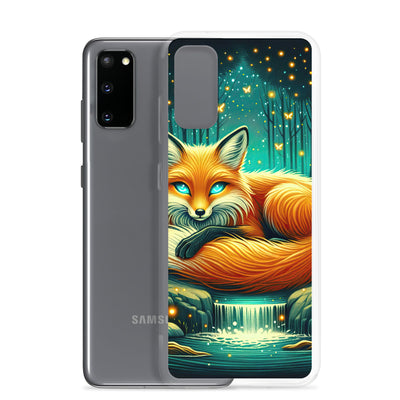 Bezaubernder Fuchs auf erleuchteter mystischer Waldlichtung - Samsung Schutzhülle (durchsichtig) camping xxx yyy zzz