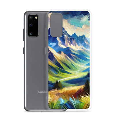 Impressionistische Alpen, lebendige Farbtupfer und Lichteffekte - Samsung Schutzhülle (durchsichtig) berge xxx yyy zzz