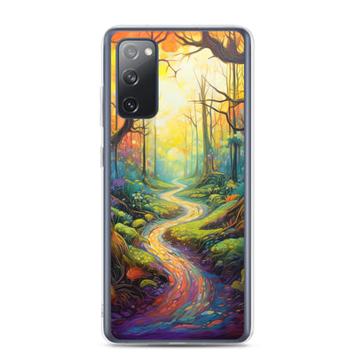 Wald und Wanderweg - Bunte, farbenfrohe Malerei - Samsung Schutzhülle (durchsichtig) camping xxx Samsung Galaxy S20 FE